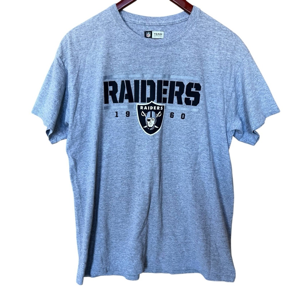 Las Vegas Raiders TShirt Mens Large Gray NFL Football Team Apparel Oakland Shirt